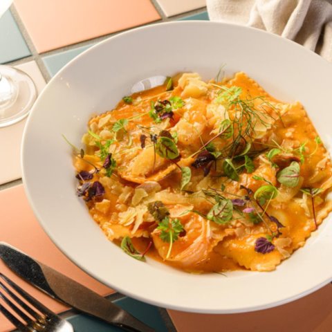 Prawn and Moreton Bay bug ravioli