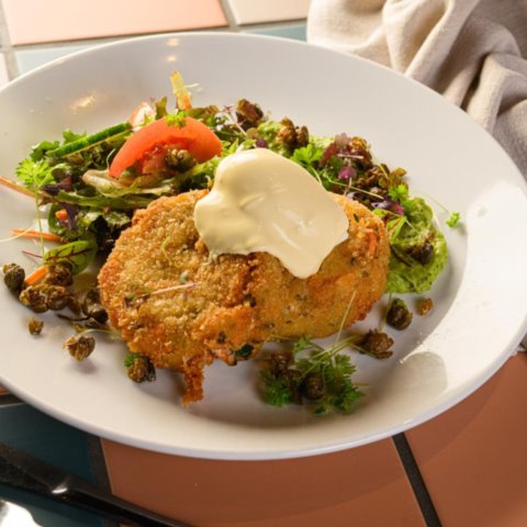 House made Tasmanian salmon cake