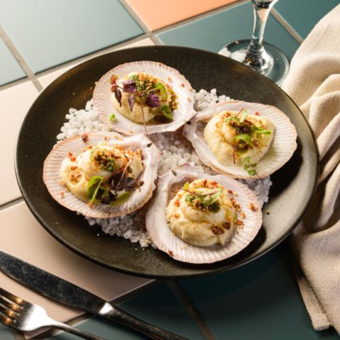 Abrolhos Island WA half shell pan fried scallops